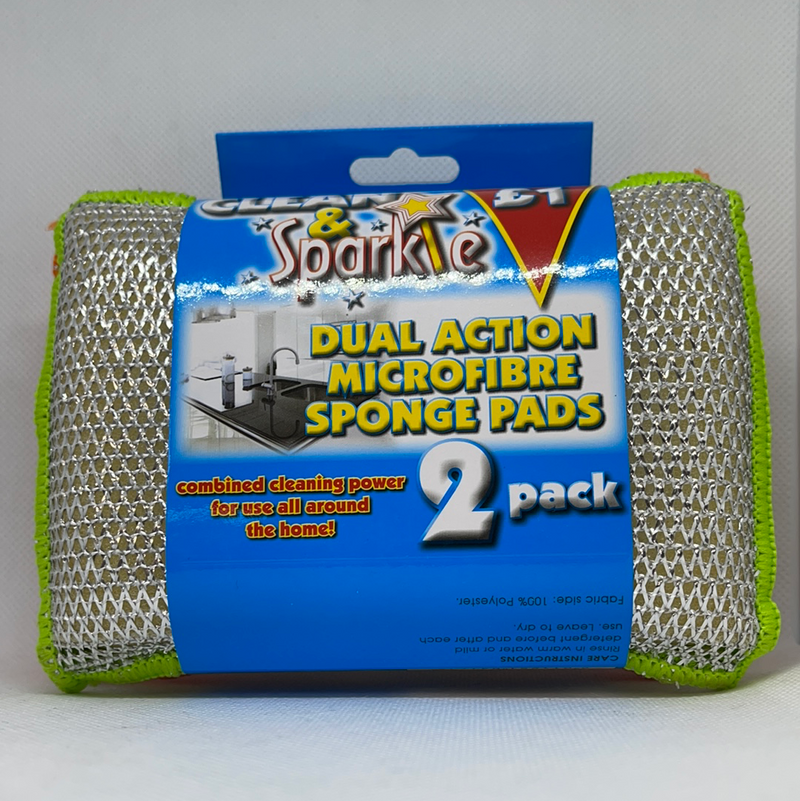 Clean & Sparkle Dual Action Microfibre Sponge Pads