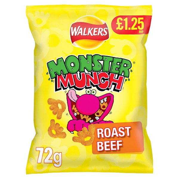 Walkers Monster Munch Roast Beef Snacks 72g