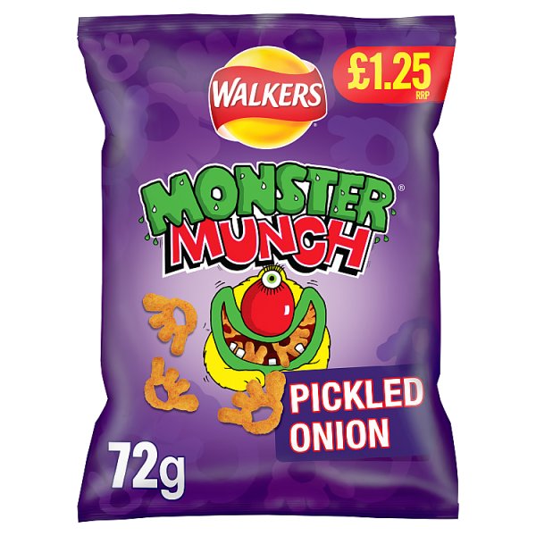 Walkers Monster Munch Pickled Onion Snacks 72g