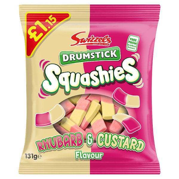 Swizzels Drumstick Squashies Rhubarb & Custard Flavour 131g