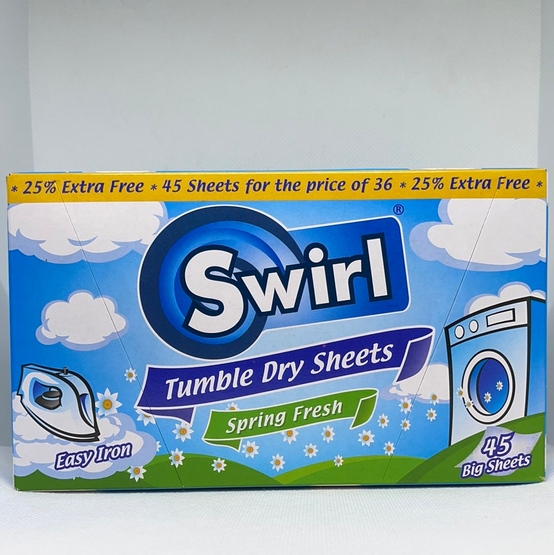 Swirl Tumble Dry Sheets  45 gig sheets