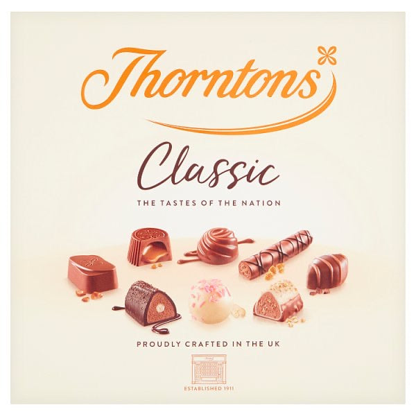 Thorntons Classic Milk, Dark, White Chocolates 262g