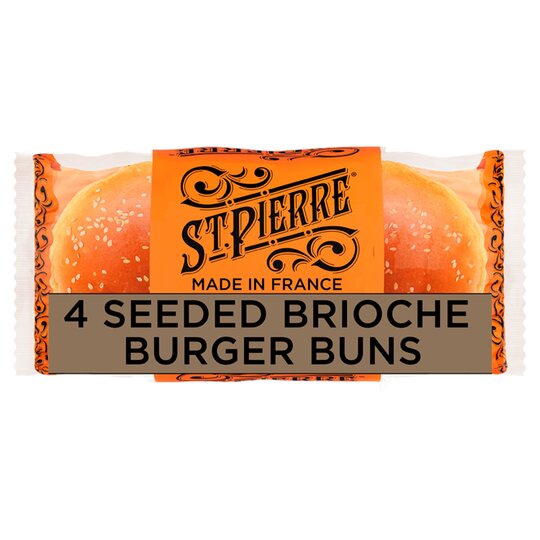 ST.Pierre 4 Seeded Brioche Burger Buns